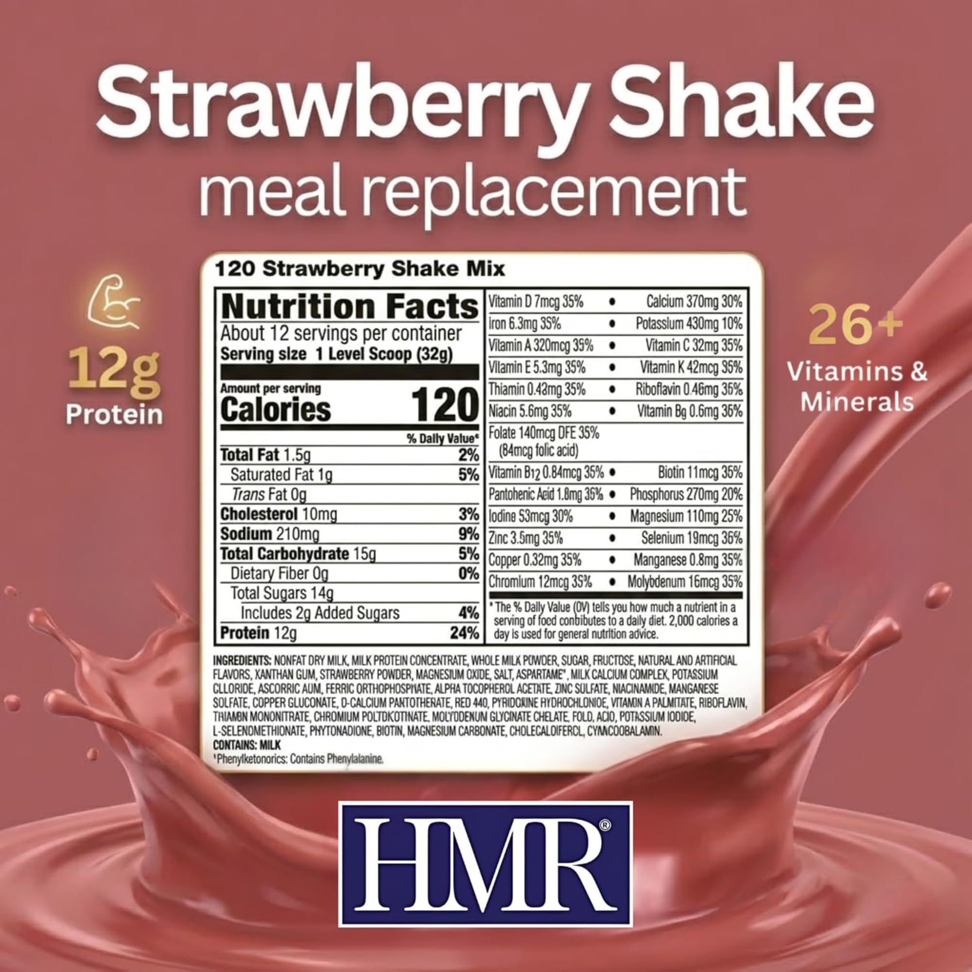 HMR strawberry shake in travel bottle demonstrating portable meal replacement convenience