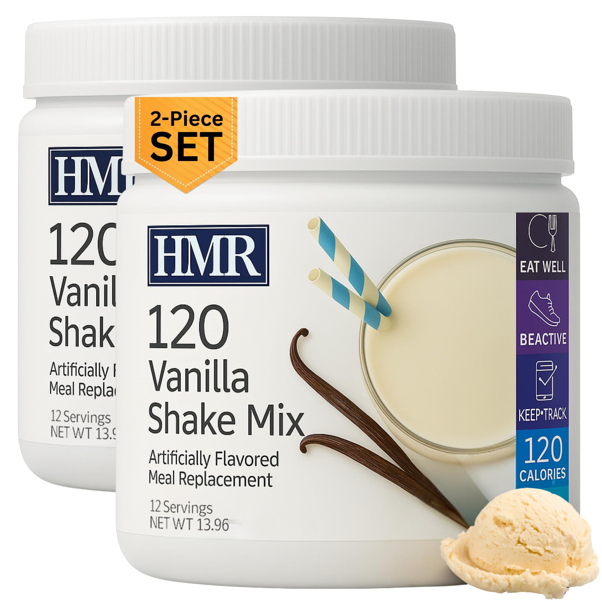 HMR vanilla front packaging showing product and serving count for convenience