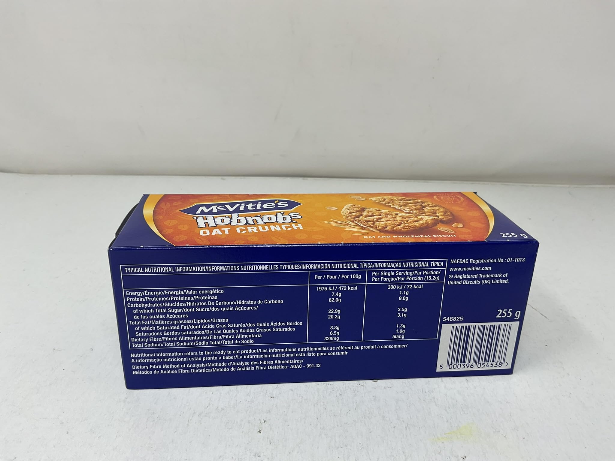 Hobnobs package label detail showing origin and clear ingredient benefit