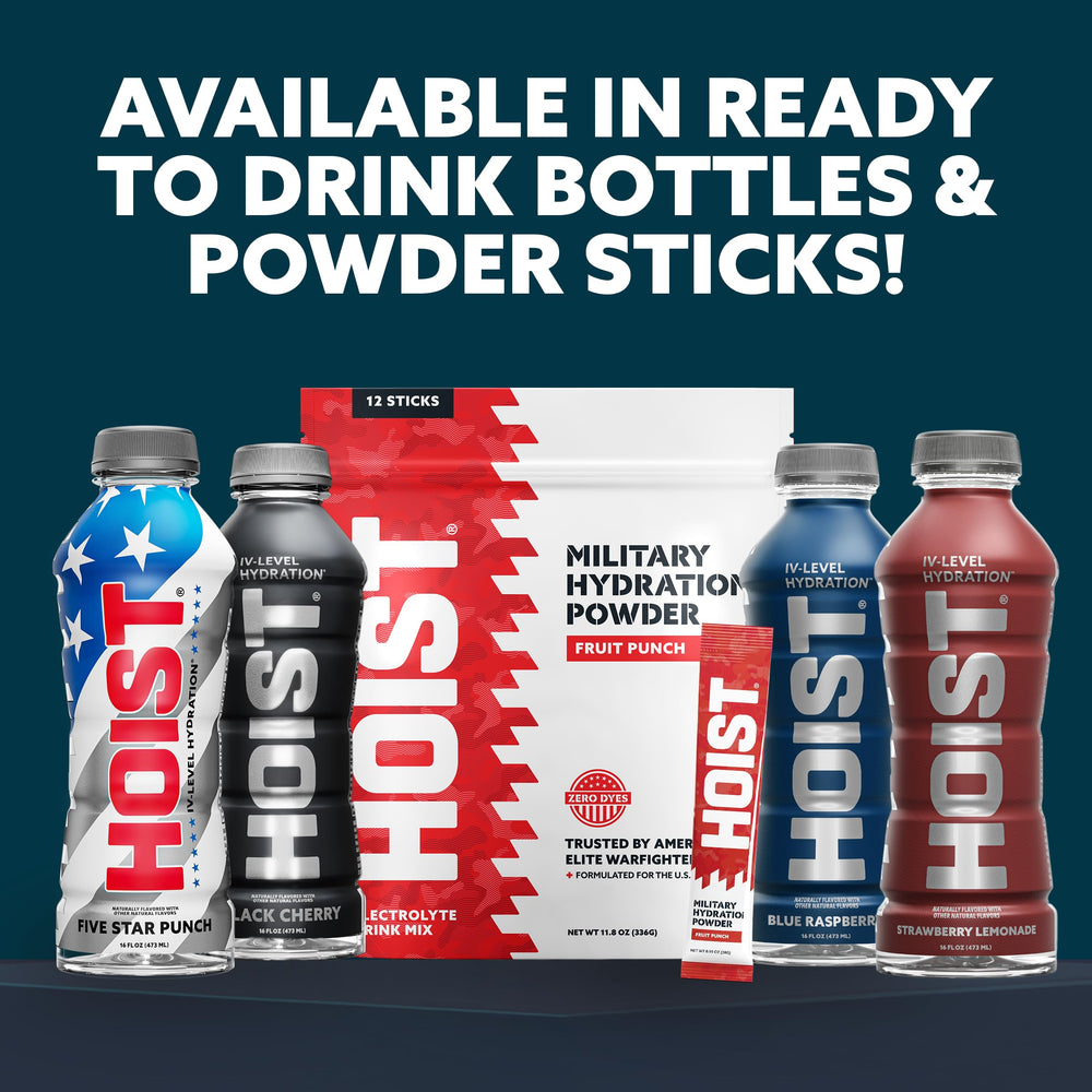 HOIST pack staged outdoors to illustrate military-grade hydration reliability