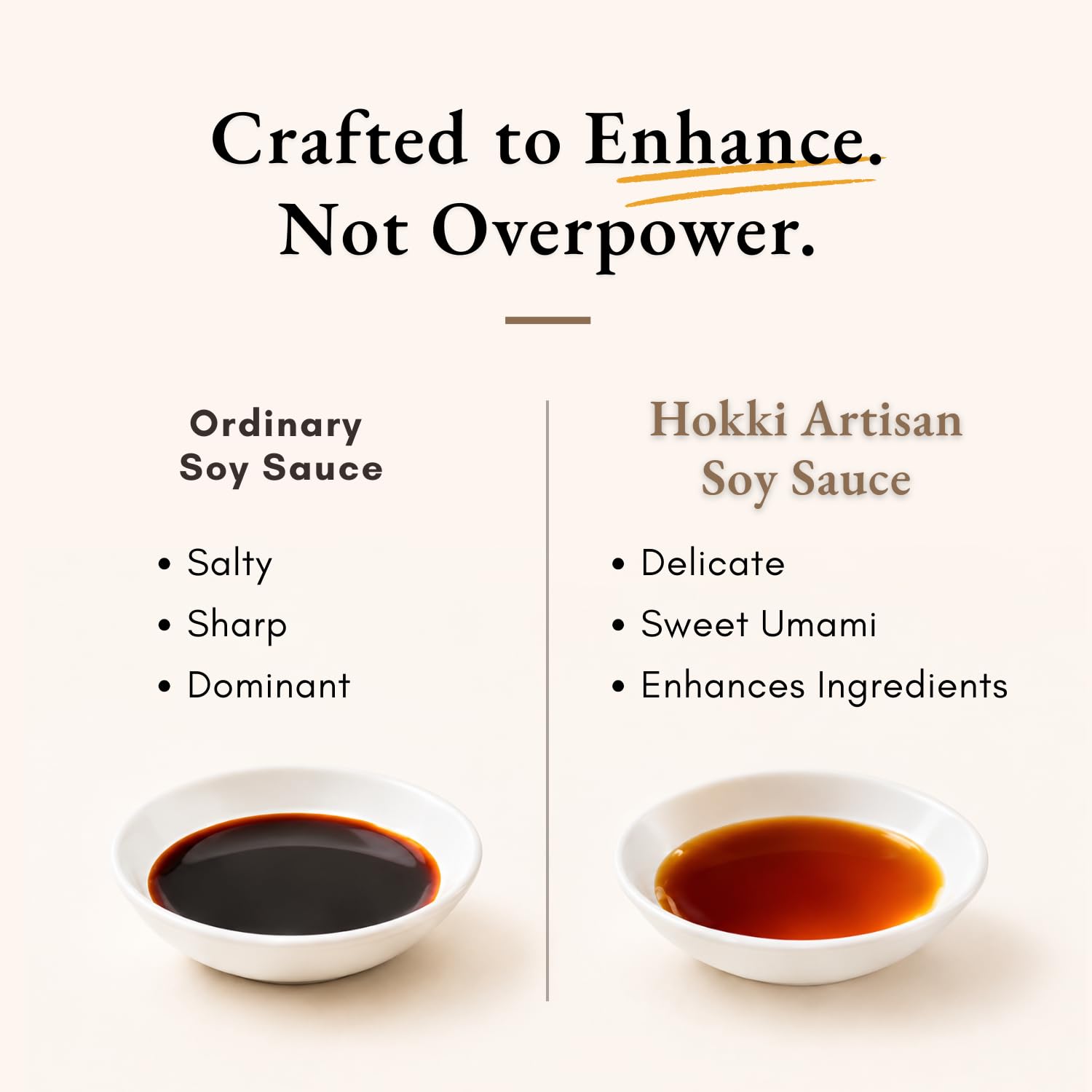 HOKKI bottle held in hand showing compact 150ml scale for easy storage and freshness