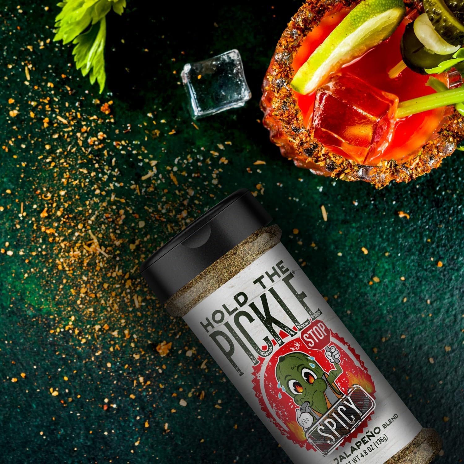 Hold The Pickle sprinkled over a snack bowl enhancing savory taste