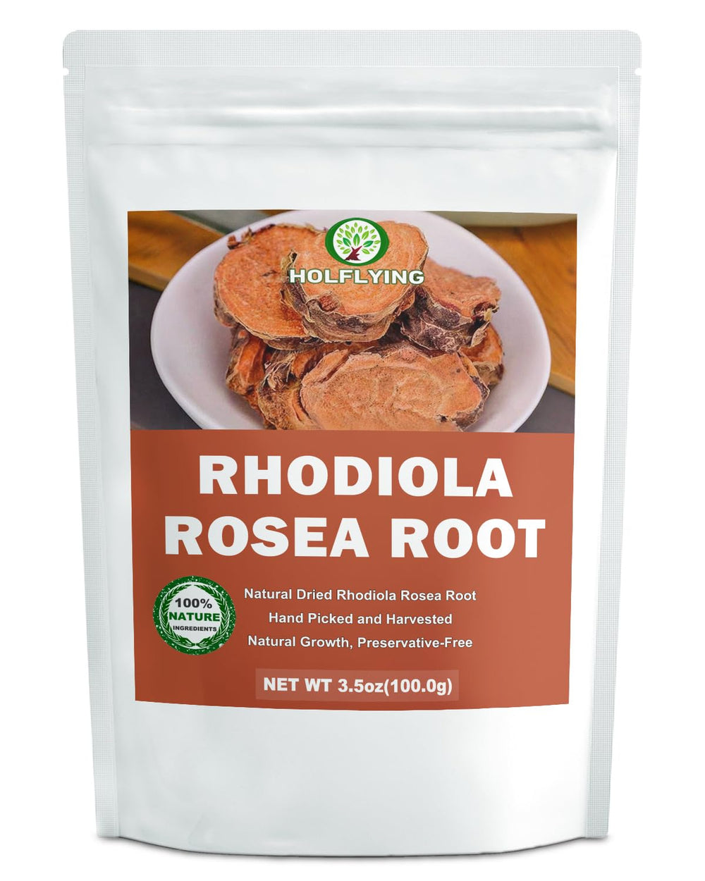 HOLFLYING front packaging showing resealable bag and product label for freshness