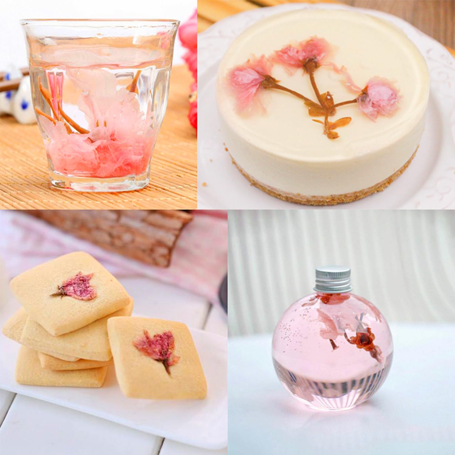 HOLFLYING open bag with blossoms beside spoon for scale, shows quantity and usability