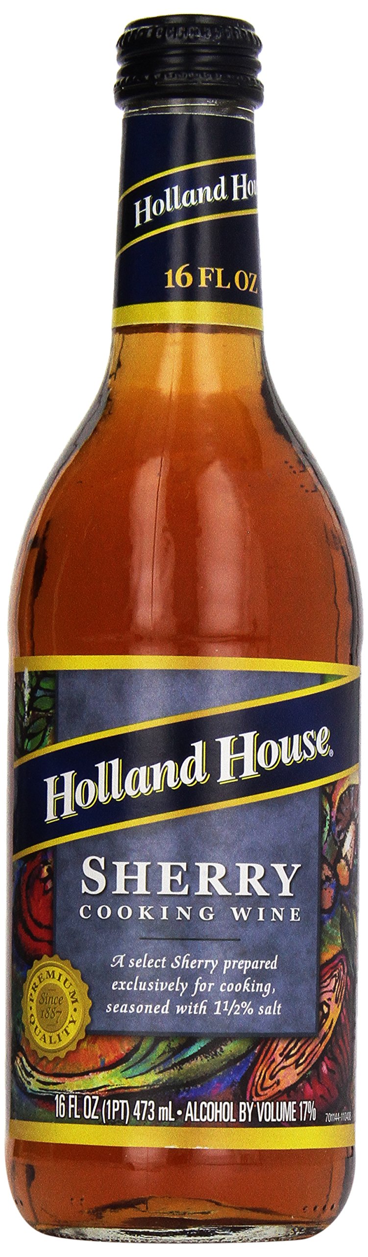Holland House sherry cooking wine front label showing bottle and flavor benefits