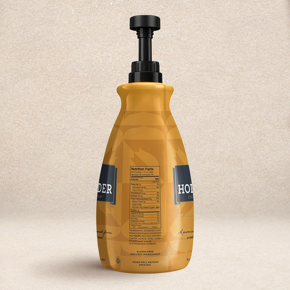 Hollander Chocolate pump dispensing caramel sauce for precise portions and less waste