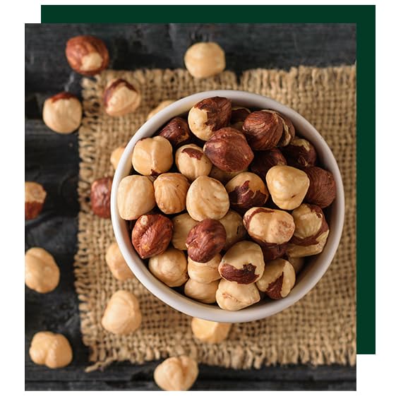 Holmquist Hazelnuts served in a bowl suggesting convenient snacking and recipes
