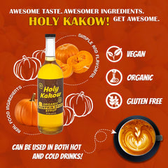 Holy Kakow closeup label highlighting organic ingredients and batch details for trust