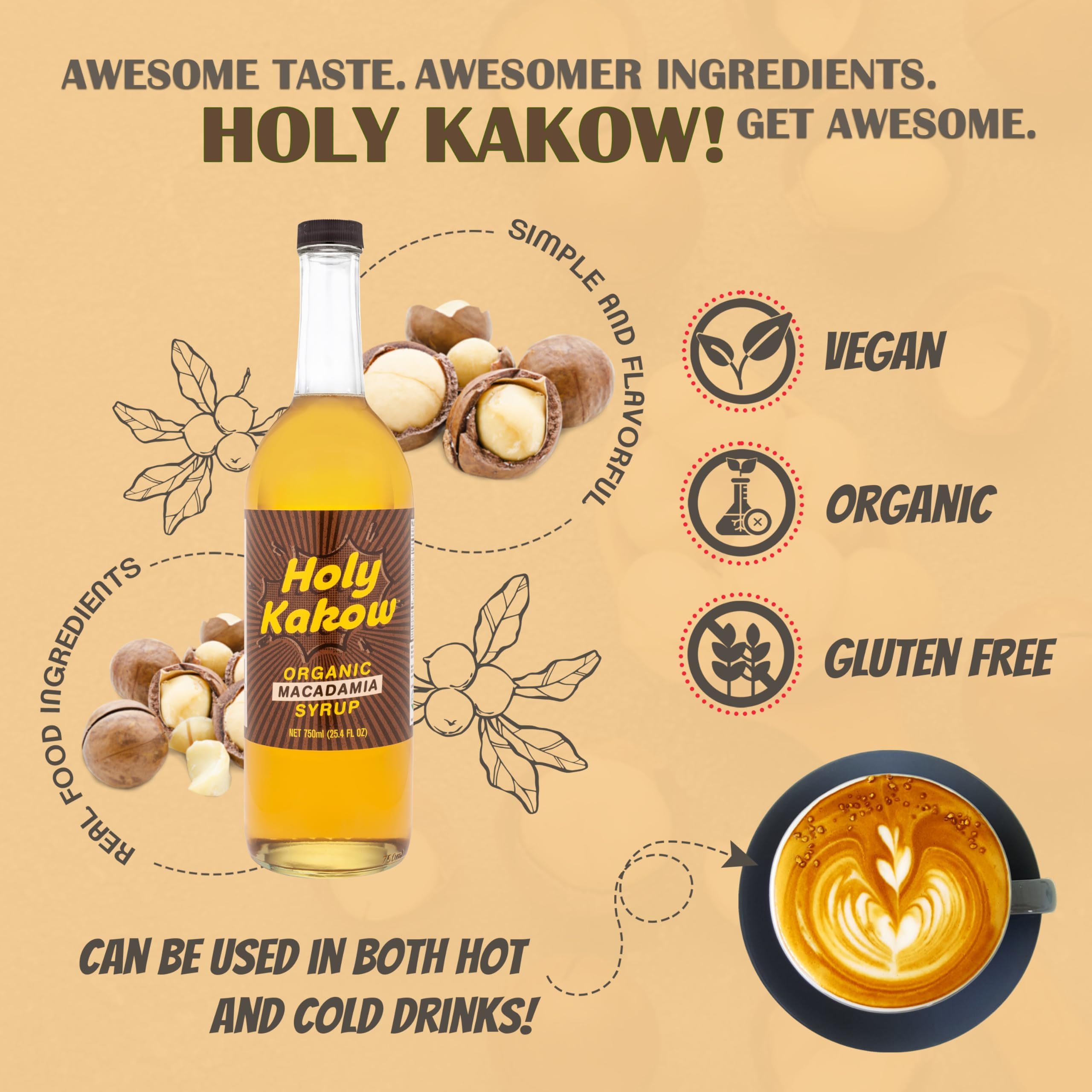 Holy Kakow syrup pouring in a steady stream that improves drink texture