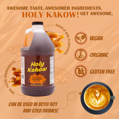 Holy Kakow close-up of caramel texture highlighting glossy, smooth consistency
