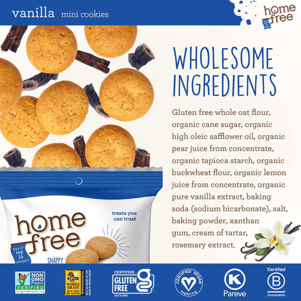 Homefree stacked cookies illustrating size and crisp texture for light snacking