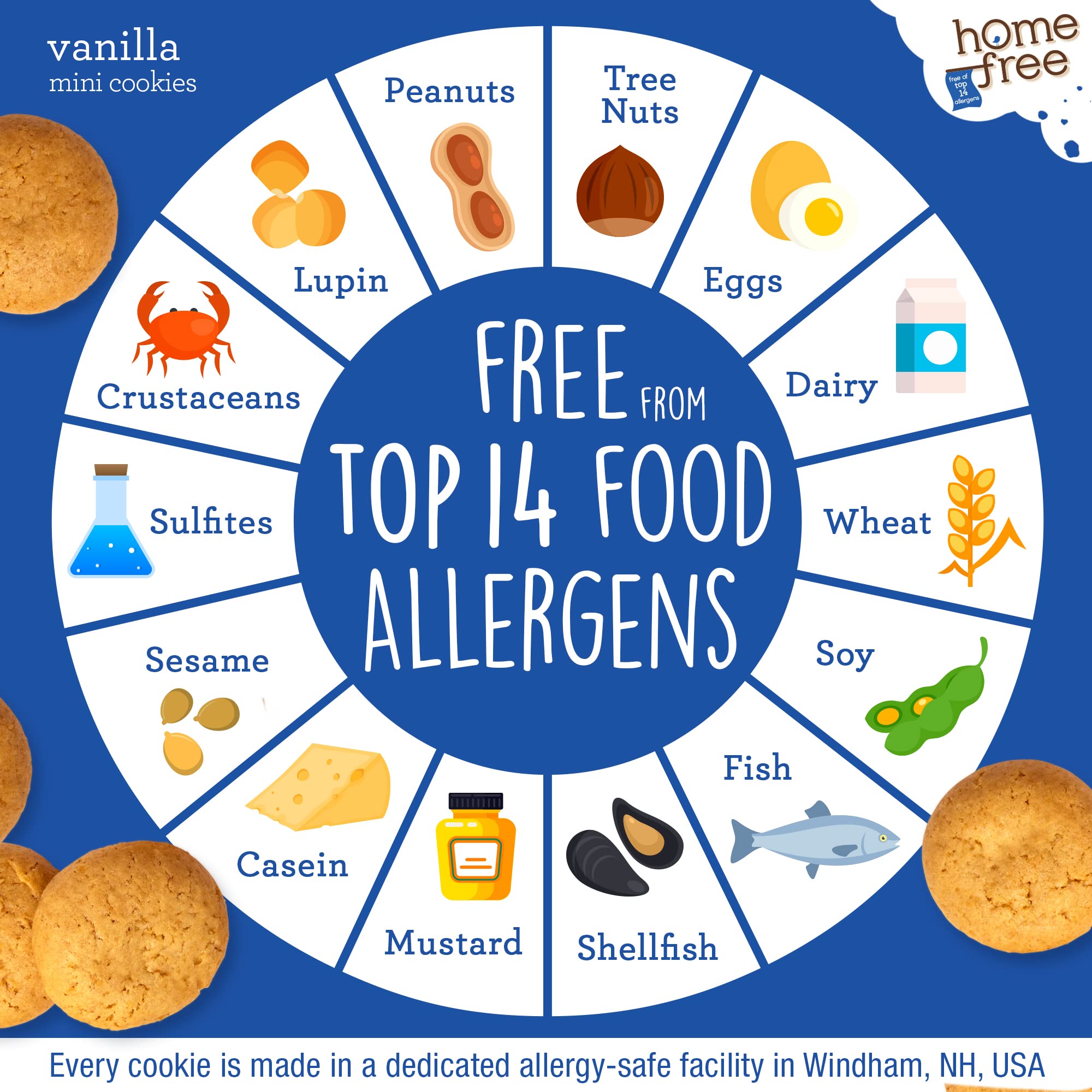 Homefree nutrition label and ingredient claims reassuring clean, allergen-friendly formulation