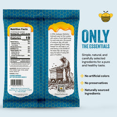 Honees individually wrapped candy in a hand illustrating single-serve convenience