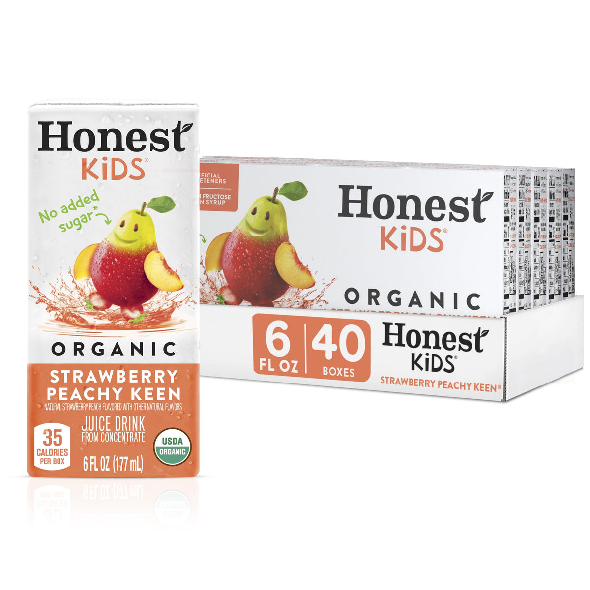 Honest Kids front carton showing brand and flavor for quick recognition and convenience