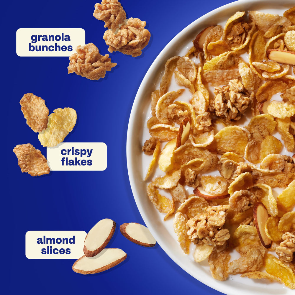 Close-up of granola clusters from Honey Bunches of Oats showing crunchy texture