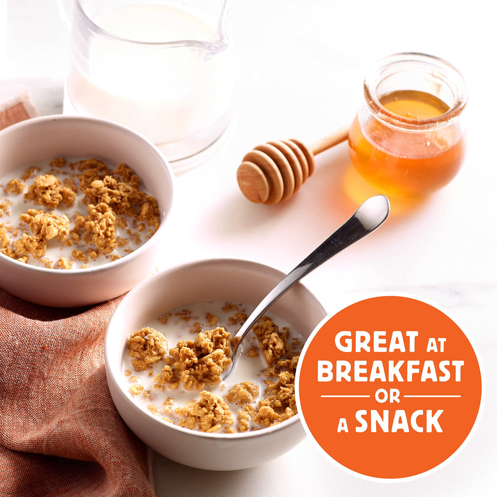 Honey Bunches of Oats close-up of granola clusters highlighting crunchy texture and honey roast benefit