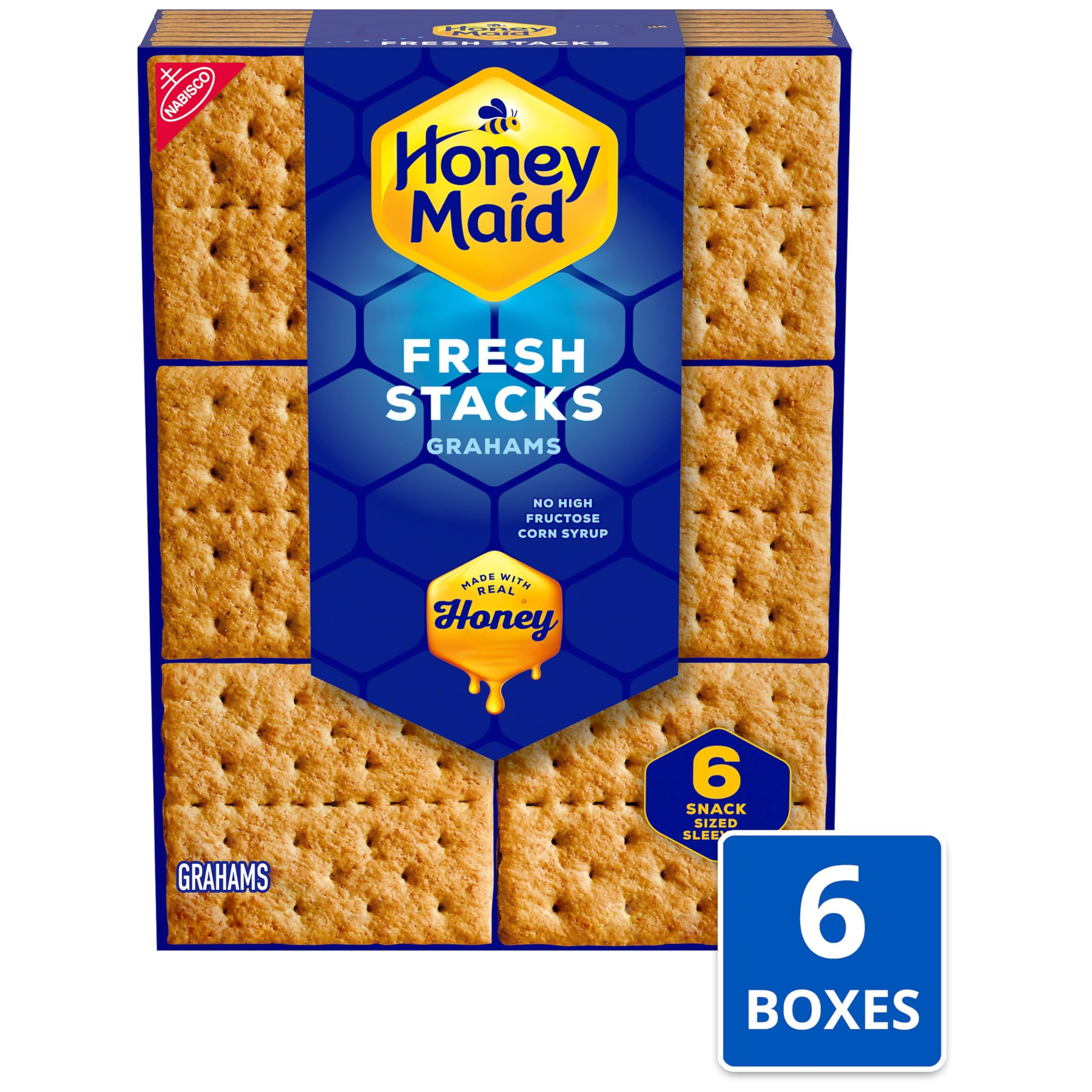 HONEY MAID close-up of cracker texture showing crisp whole-grain benefit