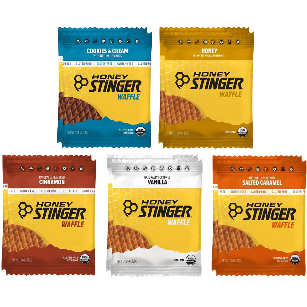 Honey Stinger front packaging showing variety pack and portability benefit