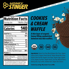Honey Stinger individually wrapped waffle highlighting freshness and convenience