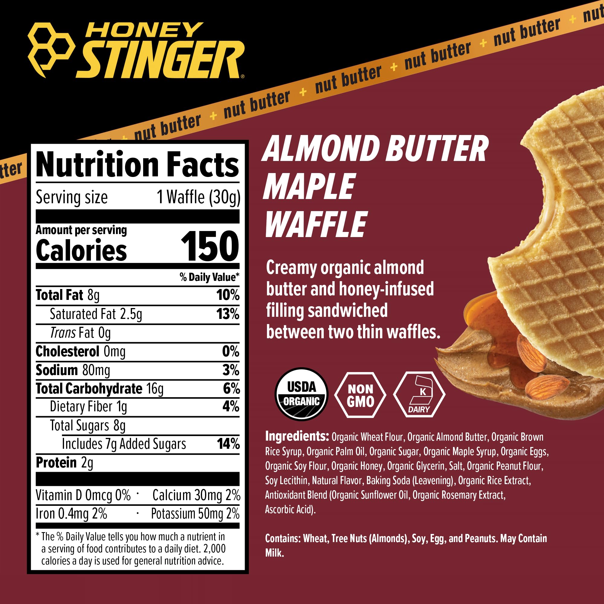 Honey Stinger open individually wrapped waffle in hand for portable preworkout snack