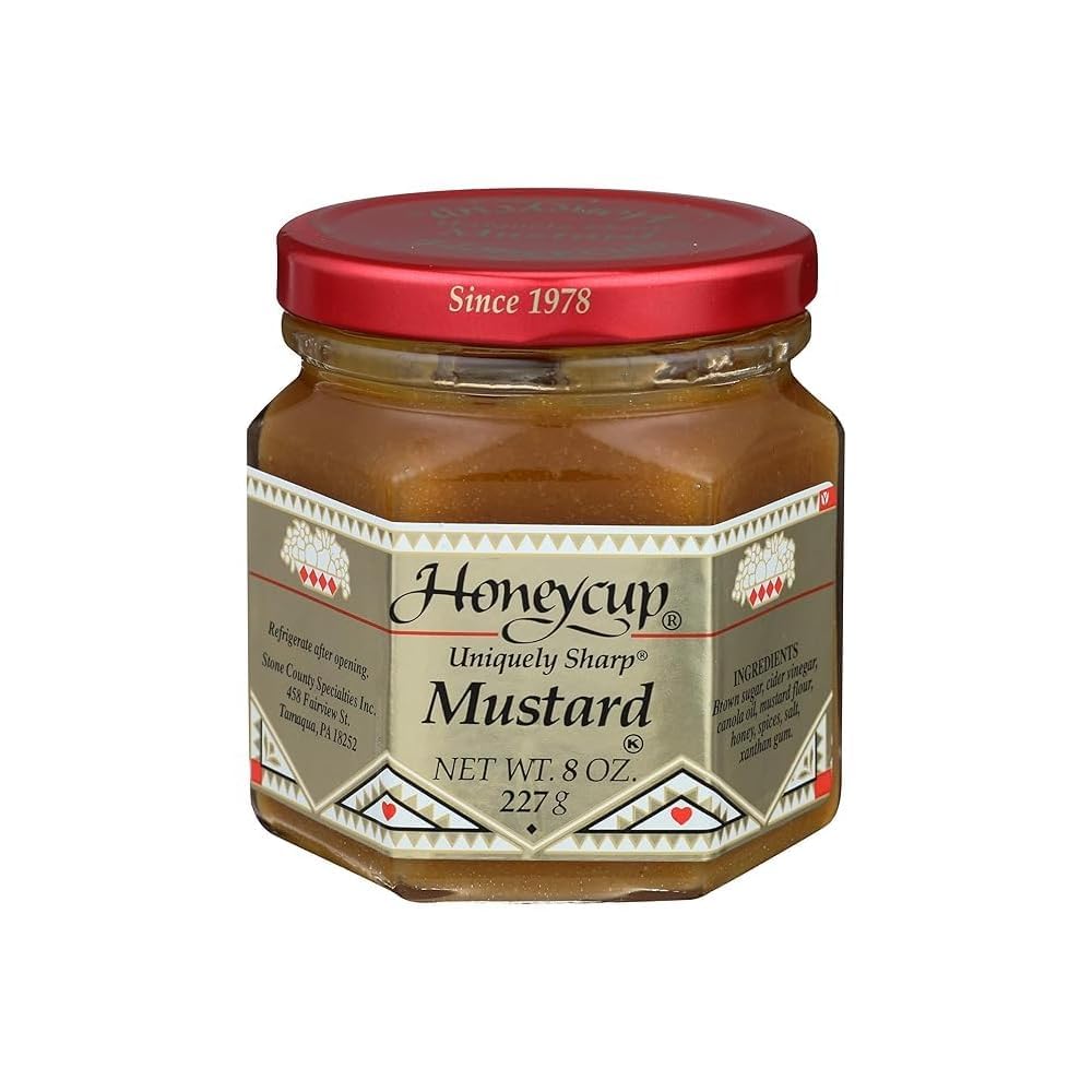Honeycup front packaging showing four 8oz jars, perfect pantry staple