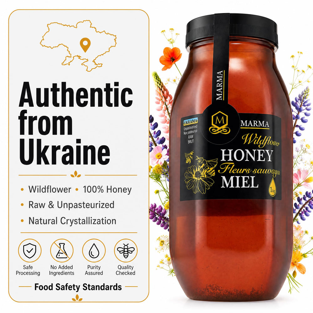 HONIGMA crystallized honey zoom showing natural authenticity benefit