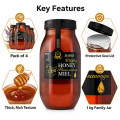 HONIGMA pouring honey into spoon demonstrating smooth pourability benefit