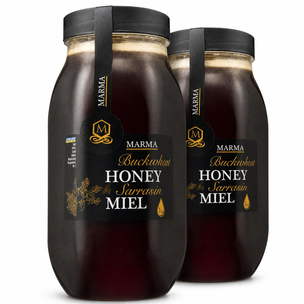HONIGMA jar front packaging showing label and weight, clear branding benefit