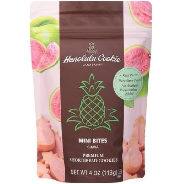 Honolulu Cookie guava shortbread front packaging showing tin and logo for gifting