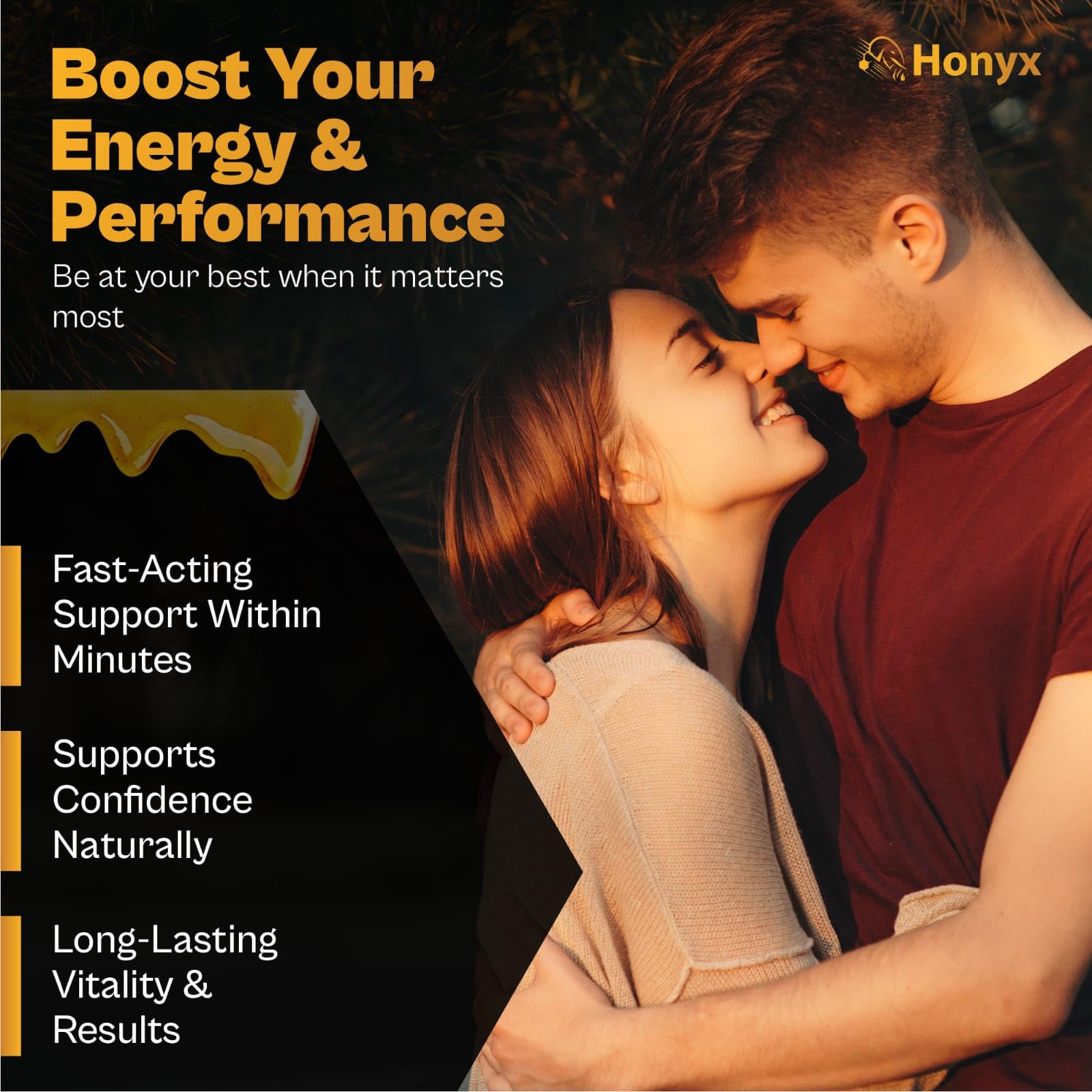 HONYX single stick close-up with tear notch highlighting easy single-serve use