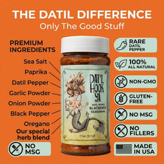 Hook'Ya close-up of rare Datil pepper flakes highlighting fruity medium heat