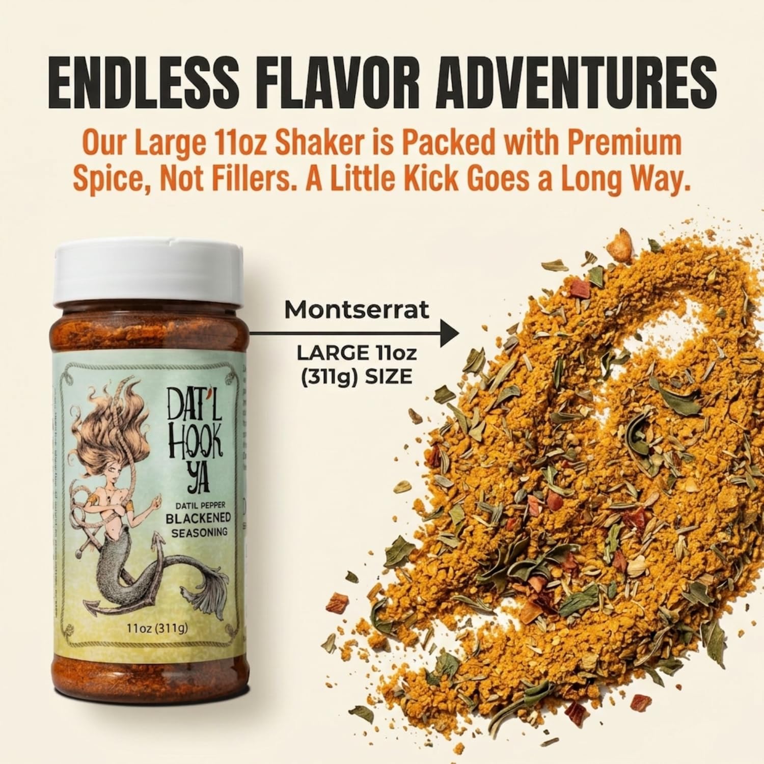 Hook'Ya used on blackened fish showing a crisp flavorful crust and enhanced taste