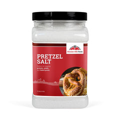Hoosier Hill Farm front packaging showing 5 lb coarse pretzel salt benefits