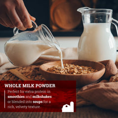 Hoosier Hill Farm reconstituted milk in glass showing creamy consistency