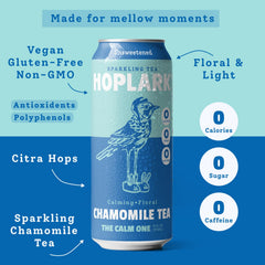 Hoplark chamomile blossom close-up showing floral ingredient and soothing character