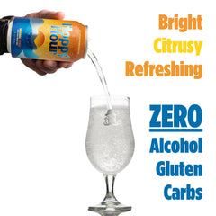 Hoppy Hour pouring into glass over ice showing immediate crisp hydration