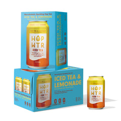 HOPWTR front packaging of iced tea lemonade showing crisp branding and refreshing look