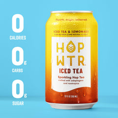 HOPWTR being poured with visible bubbles for a refreshing sparkling beverage benefit