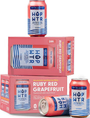 HOPWTR front packaging showing 12-pack and bright grapefruit appeal