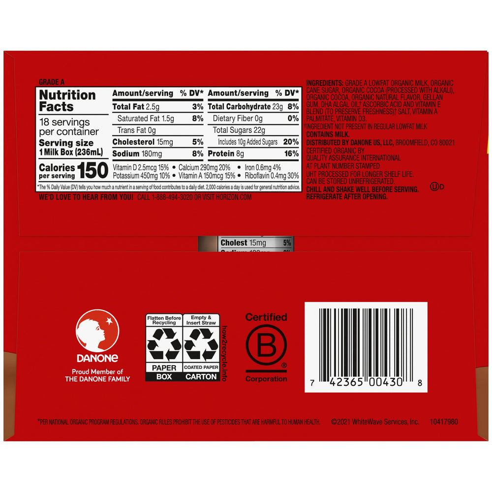 horizon organic group of cartons stacked for pantry storage convenience
