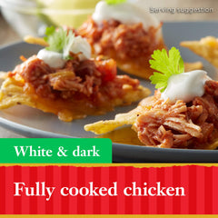 Hormel chicken mixed into a salad bowl adding protein and convenience