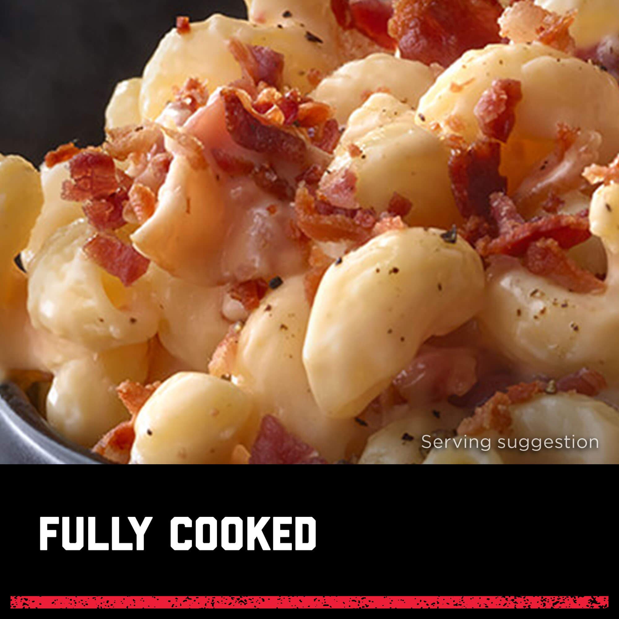 HORMEL close-up of bacon crumble texture showing thick-cut crispness