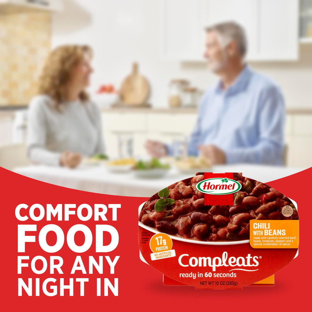 HORMEL COMPLEATS nutrition label detail highlighting protein content