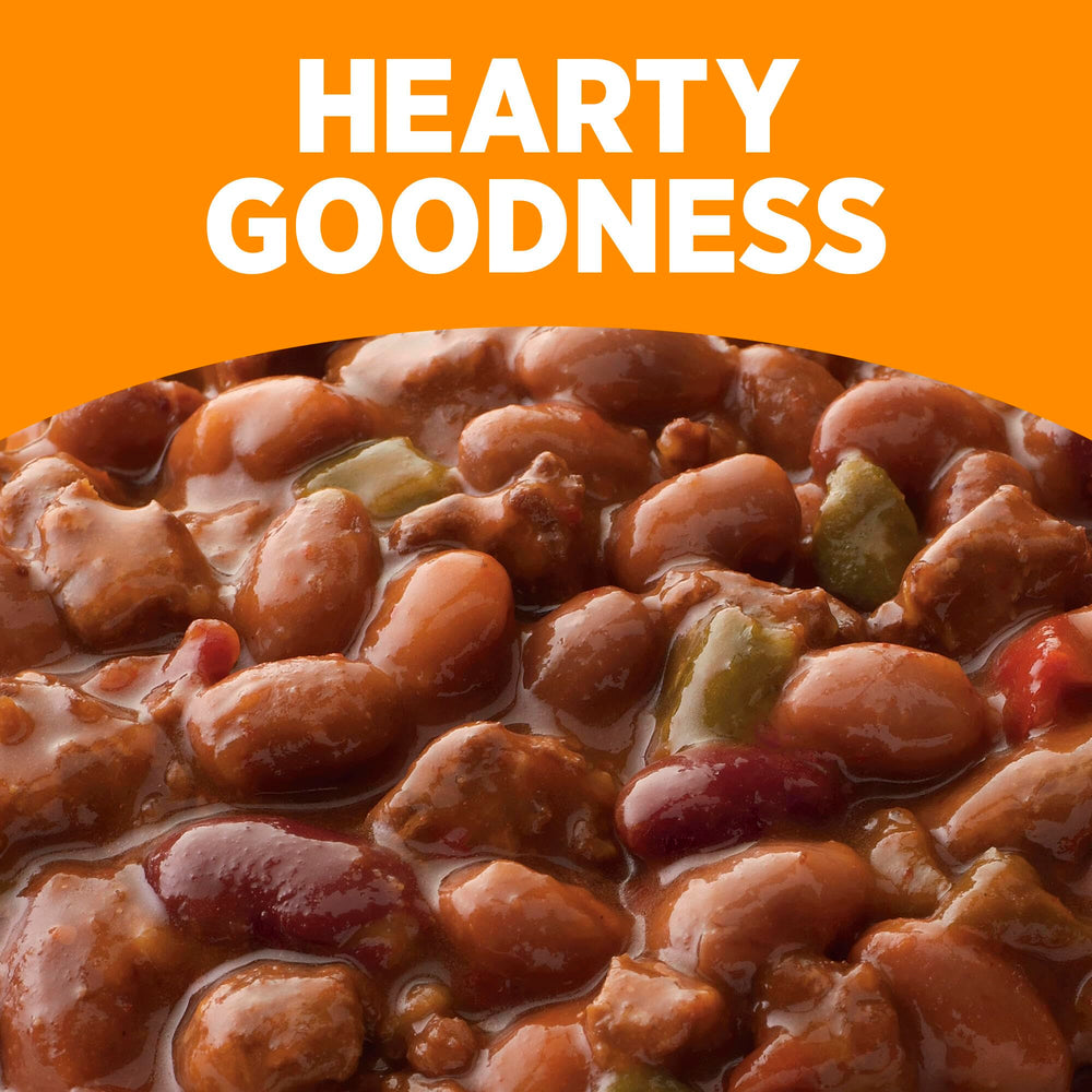 HORMEL COMPLEATS tray next to a soda can showing true portion size