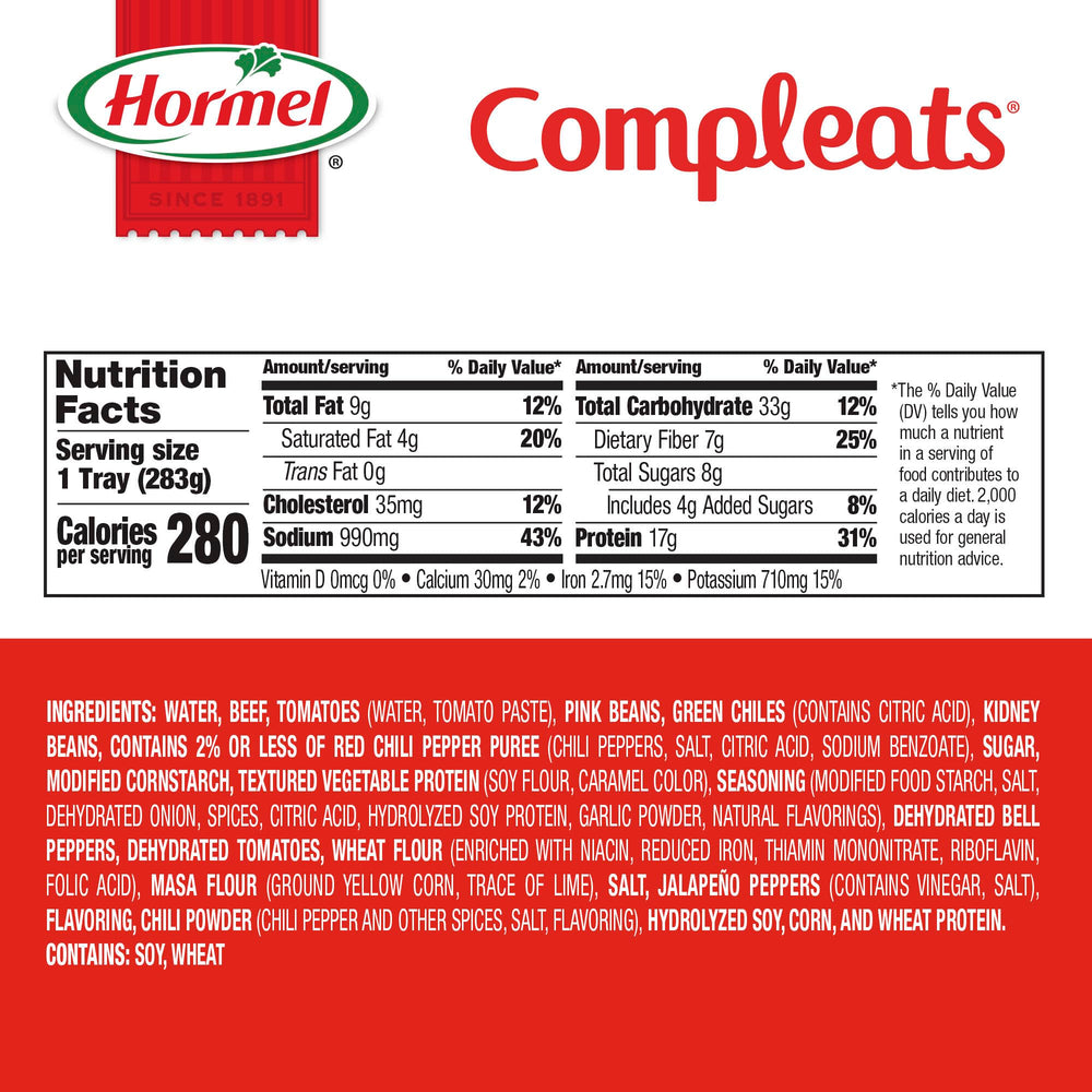 HORMEL COMPLEATS served in bowl with spoon showing satisfying meal option