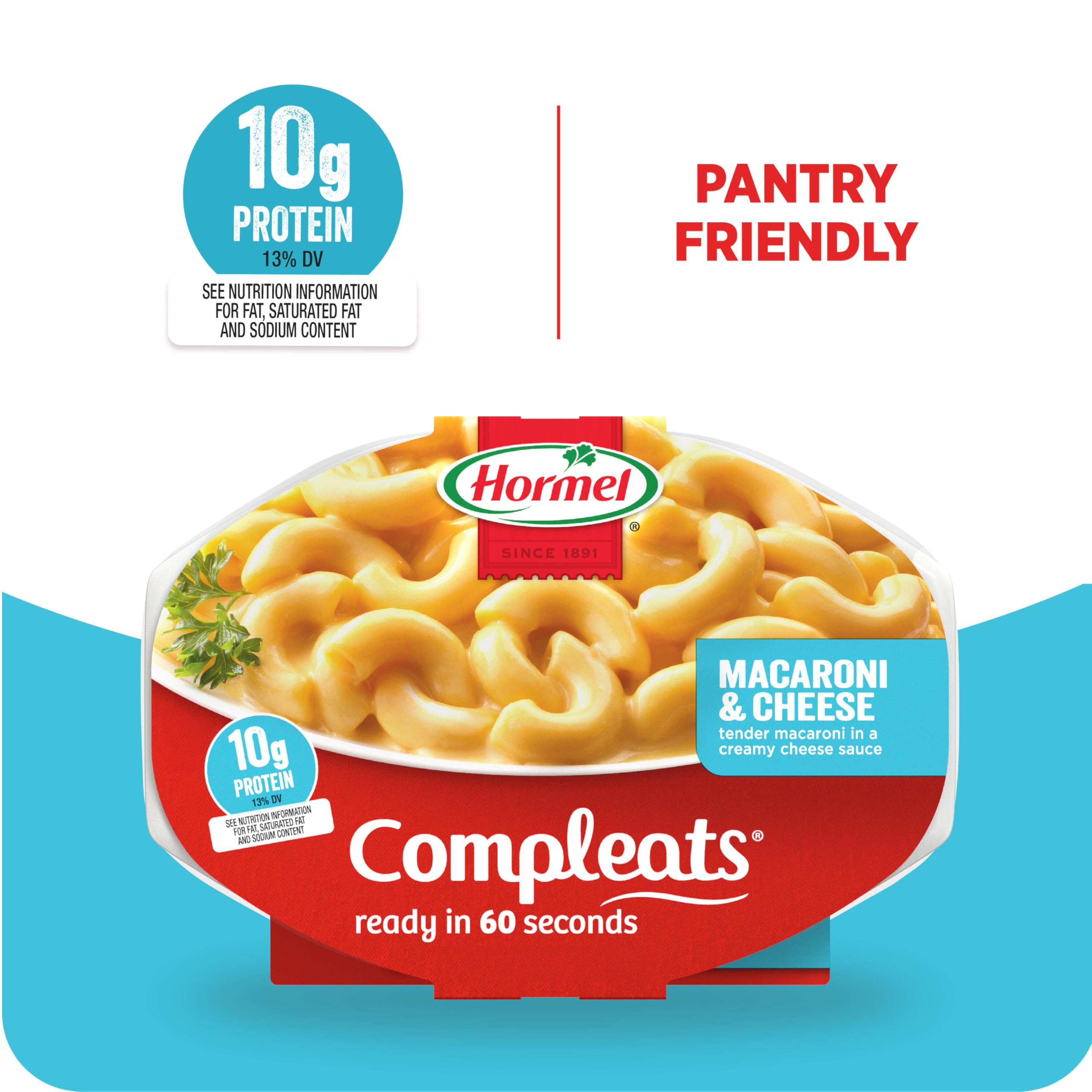 HORMEL COMPLEATS next to a smartphone showing 7.5 oz portion scale