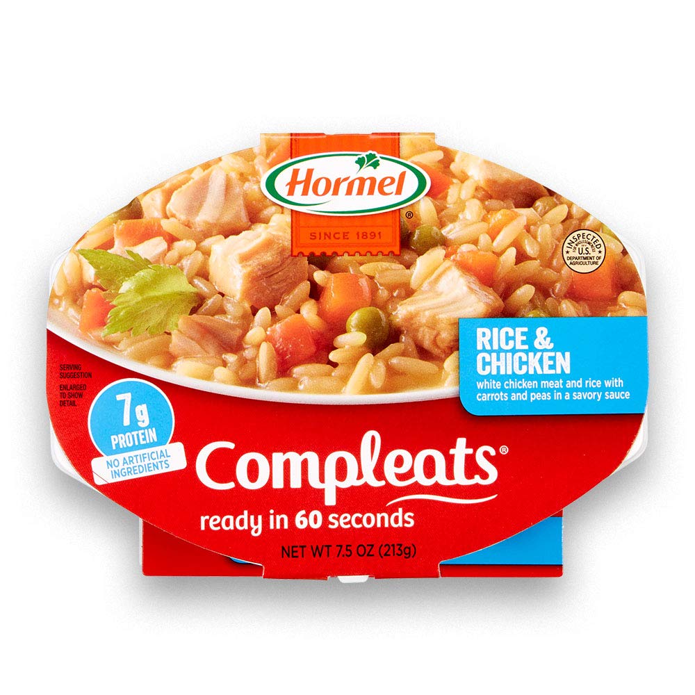 HORMEL COMPLEATS front packaging showing meal and branding for quick selection