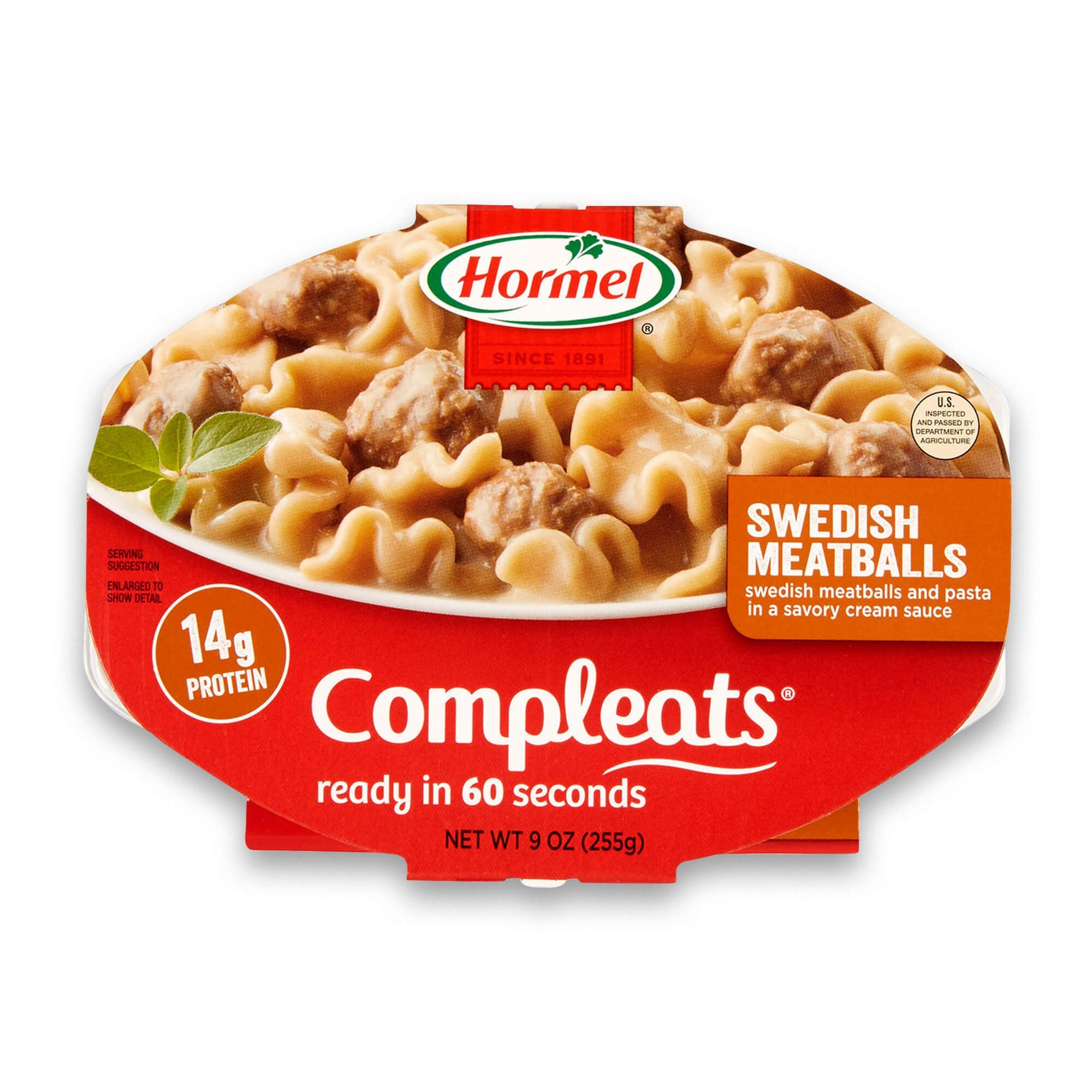 HORMEL COMPLEATS front packaging showing product and heating claim