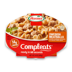 HORMEL COMPLEATS front packaging showing product and heating claim