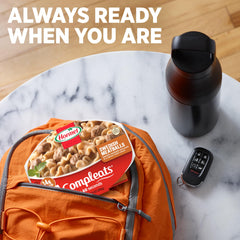 HORMEL COMPLEATS plated meal showing creamy sauce and noodles appeal